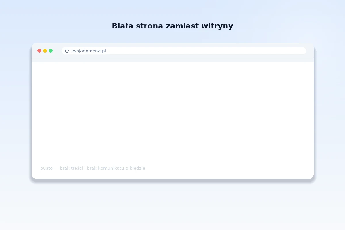 Pusta biała strona w przeglądarce zamiast witryny WordPress