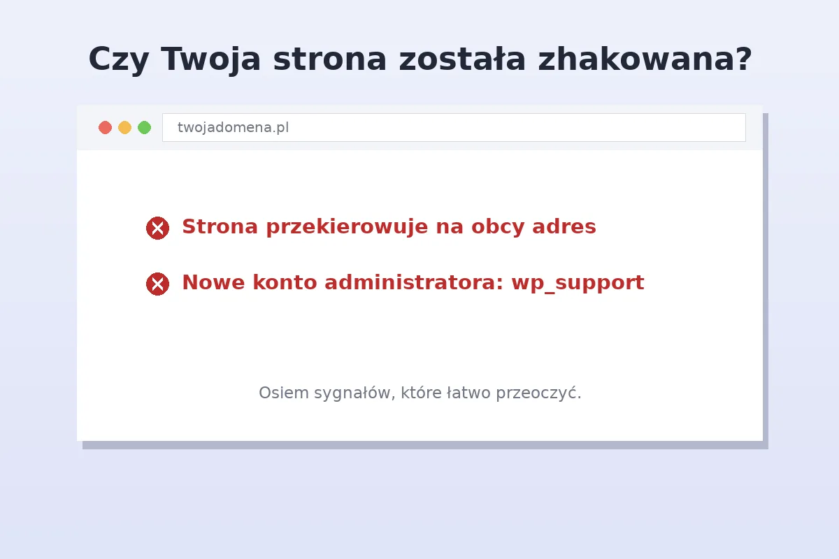 Sygnały włamania na stronę WordPress